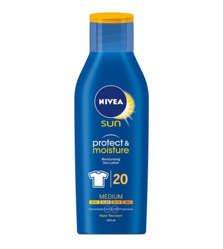 Nivea Sun Protect & Moisture слънцезащитен лосион SPF 20 200 мл