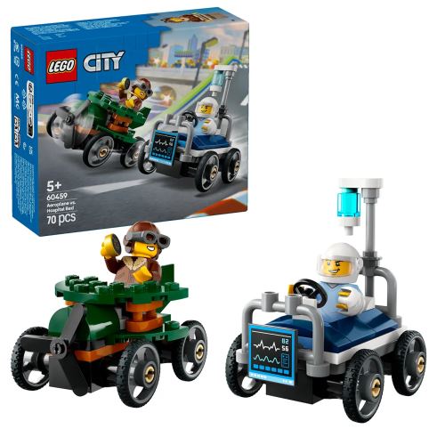 LEGO® City 60459 Самолет срещу болнично легло: комплект състезателни коли