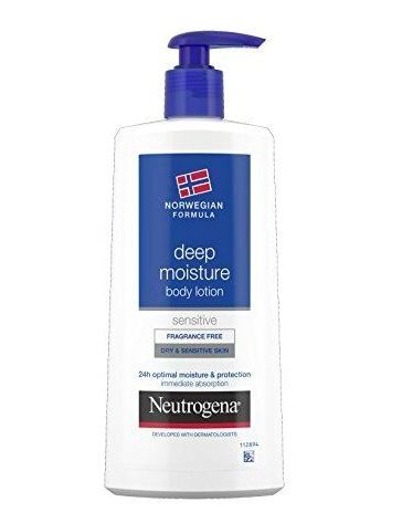 Neutrogena Norwegian Formula Deep Moisture Sensitive дълбоко овлажняващ лосион за тяло за суха и чувствителна кожа за жени 400 мл