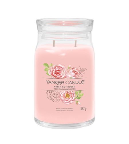Yankee Candle Fresh Cut Roses голяма свещ с надпис 567 гр