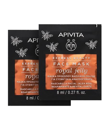 Apivita Express Beauty Face Mask Royal Jelly ревитализираща маска за кожата с укрепващ ефект 2x8 мл