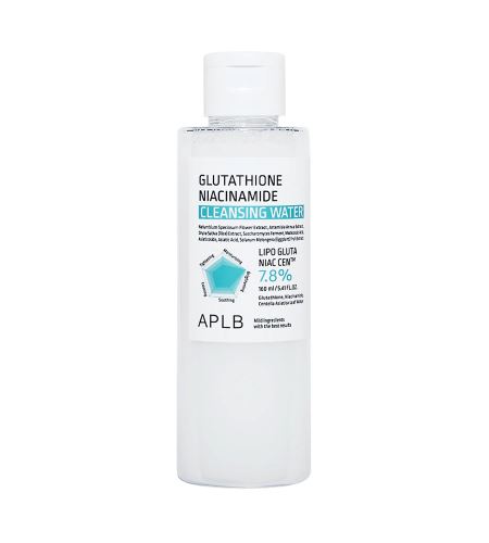 APLB Glutathione Niacinamide Cleansing Water хидратираща-осветяваща мицеларна вода 160 мл