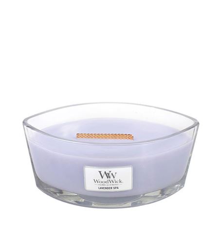 WoodWick Lavender Spa ароматна свещ с дървен фитил 453,6 гр