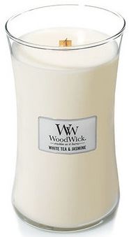 WoodWick White Tea & Jasmine ароматна свещ с дървен фитил 609,5 гр