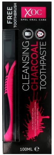 Xpel Charcoal избелваща паста за зъби с активен въглен + четка