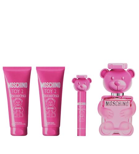 Moschino Toy 2 Bubble Gum подаръчен комплект за жени toaletní voda 100 ml + tělové mléko 100 ml + sprchový gel 100 ml + toaletní voda 10 ml