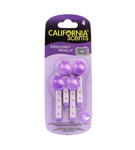 California Scents Vent Stick Monterey Vanilla aроматизатор за автомобил 4 бр