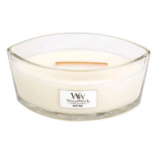 WoodWick White Teak ароматна свещ с дървен фитил 453,6 гр