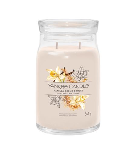 Yankee Candle Vanilla Creme Brulee голяма свещ с надпис 567 гр