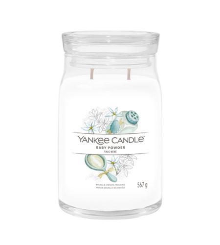 Yankee Candle Baby Powder голяма свещ с надпис 567 гр