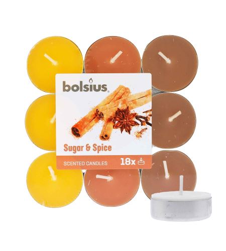 Bolsius Scented Tealights Sugar & Spice 4h чаена свещ 18 бр