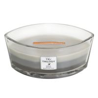 WoodWick Warm Woods ароматна свещ с дървен фитил 453,6 гр