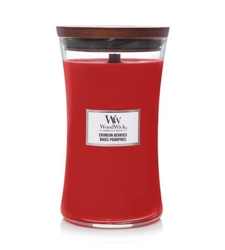 WoodWick Crimson Berries ароматна свещ с дървен фитил 609,5 гр