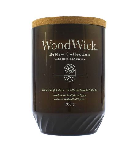 WoodWick ReNew Tomato Leaf & Basil голяма свещ 368 гр