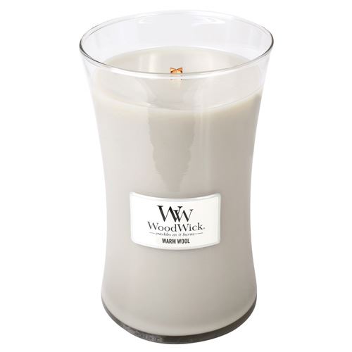 WoodWick Warm Wool ароматна свещ с дървен фитил 609,5 гр