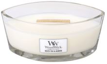 WoodWick White Tea &amp; Jasmine ароматна свещ с дървен фитил 453,6 гр