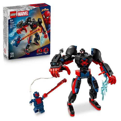 LEGO® ǀ Marvel 76337 Майлс Моралес с робот срещу Спайдърмен 2099