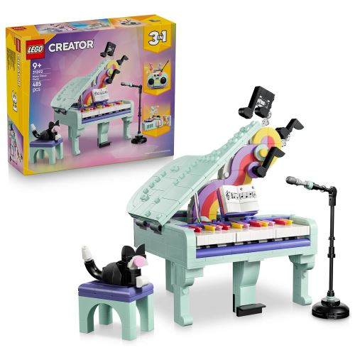 LEGO® Creator 3 в 1 Пиано с котка и музикална украса 31392