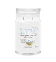 Yankee Candle Clean Cotton голяма свещ с надпис 567 гр