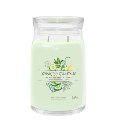 Yankee Candle Cucumber Mint Cooler голяма свещ с надпис 567 гр