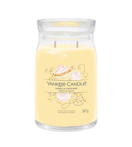 Yankee Candle Vanilla Cupcake голяма свещ с надпис 567 гр