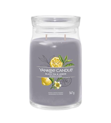 Yankee Candle Black Tea & Lemon голяма свещ с надпис 567 гр