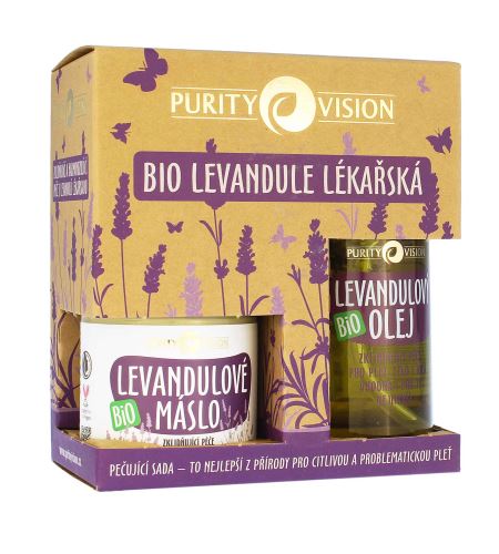 Purity Vision BIO Lavender грижовен комплект levandulový olej 100 ml + levandulové máslo 120 ml