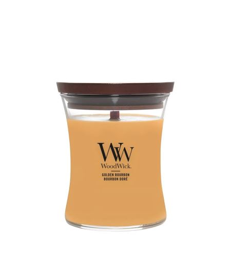 WoodWick Golden Bourbon ароматна свещ с дървен фитил 275 гр