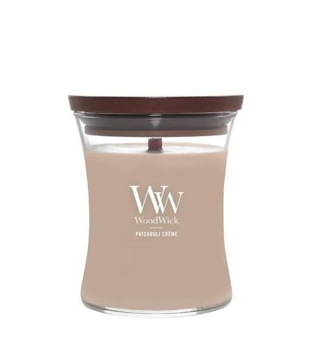 WoodWick Patchouli Créme ароматна свещ с дървен фитил 275 гр