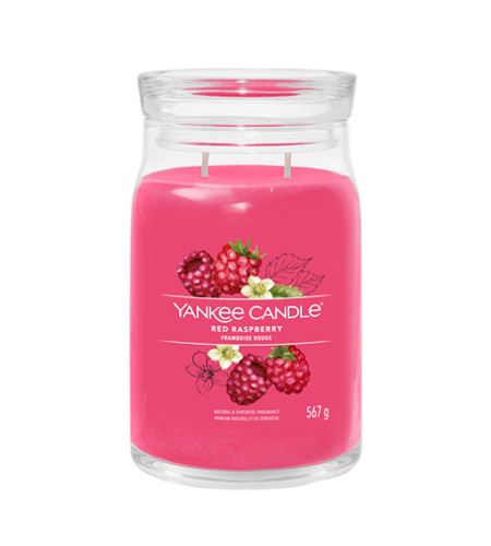 Yankee Candle Red Raspberry голяма свещ с надпис 567 гр