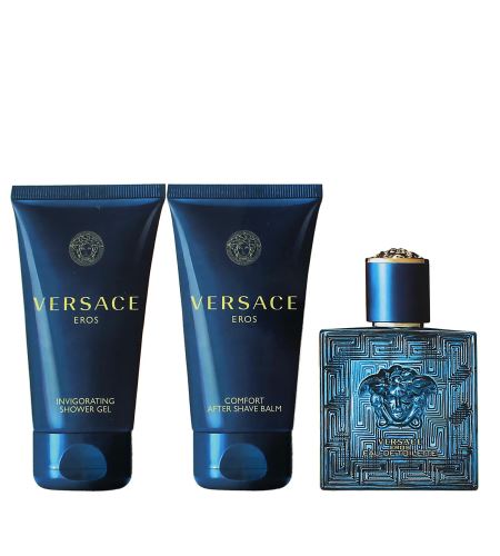 Versace Eros подаръчен комплект за мъже toaletní voda 50 ml + sprchový gel 50 ml + balzám po holení 50 ml