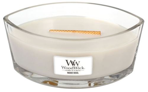 WoodWick Warm Wool ароматна свещ с дървен фитил 453,6 гр