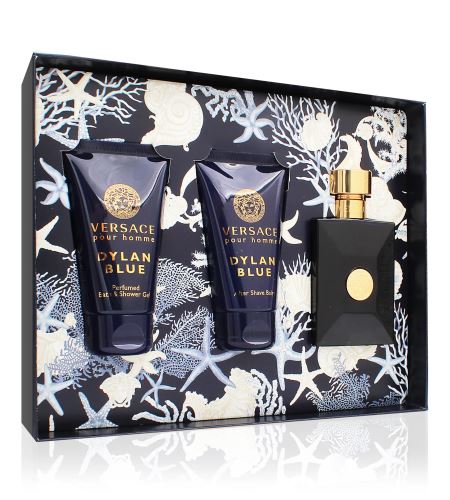 Versace Dylan Blue Pour Homme подаръчен комплект за мъже тоалетна вода 50 ml + душ гел 50 ml + балсам за след бръснене 50 ml
