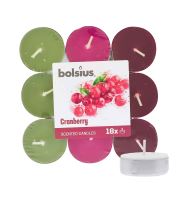 Bolsius Scented Tealights Cranberry 4h чаена свещ 18 бр