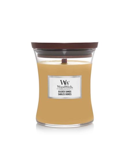 Woodwick Gilded Sands ароматна свещ с дървен фитил 275 гр