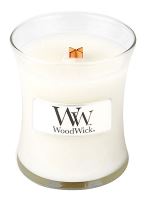 WoodWick Linen ароматна свещ с дървен фитил 85 гр