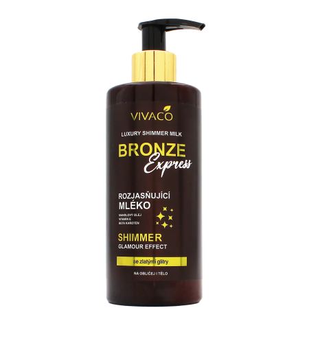 Vivaco Bronze Express осветяващо мляко за тяло с блестящи частици 300 мл